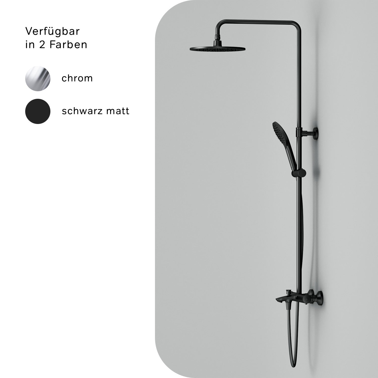 F07LA522 Duschsystem mit Thermostat Armatur und Wanneneinlauf Like Regendusche set Duschsäule, Schwarz ampm-store.de