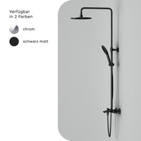 F07LA522 Duschsystem mit Thermostat Armatur und Wanneneinlauf Like Regendusche set Duschsäule, Schwarz ampm-store.de