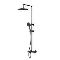 F07LA522 Duschsystem mit Thermostat Armatur und Wanneneinlauf Like Regendusche set Duschsäule, Schwarz ampm-store.de