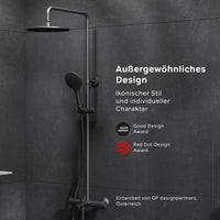 F07LA522 Duschsystem mit Thermostat Armatur und Wanneneinlauf Like Regendusche set Duschsäule, Schwarz ampm-store.de