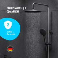 F07LA522 Duschsystem mit Thermostat Armatur und Wanneneinlauf Like Regendusche set Duschsäule, Schwarz ampm-store.de