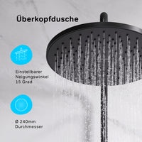 F07LA522 Duschsystem mit Thermostat Armatur und Wanneneinlauf Like Regendusche set Duschsäule, Schwarz ampm-store.de