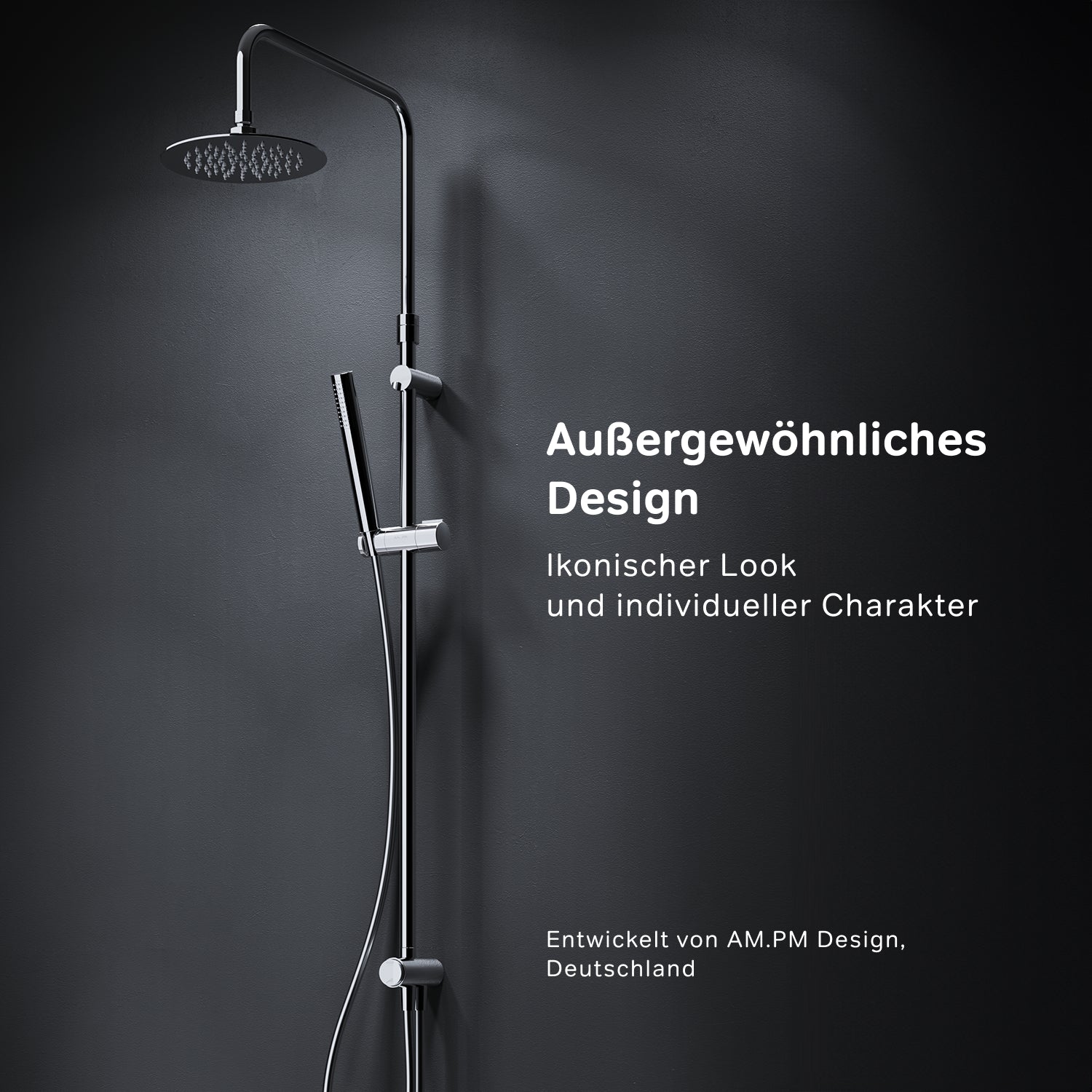 F07PA000 Duschsystem Spike Regendusche set Duschsäule ampm-store.de