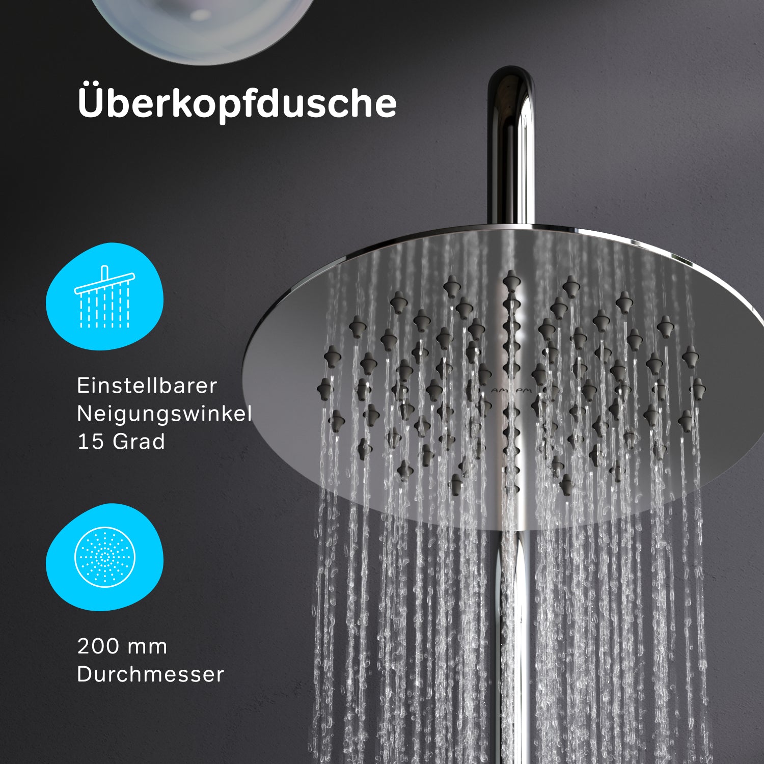 F07PA000 Duschsystem Spike Regendusche set Duschsäule ampm-store.de