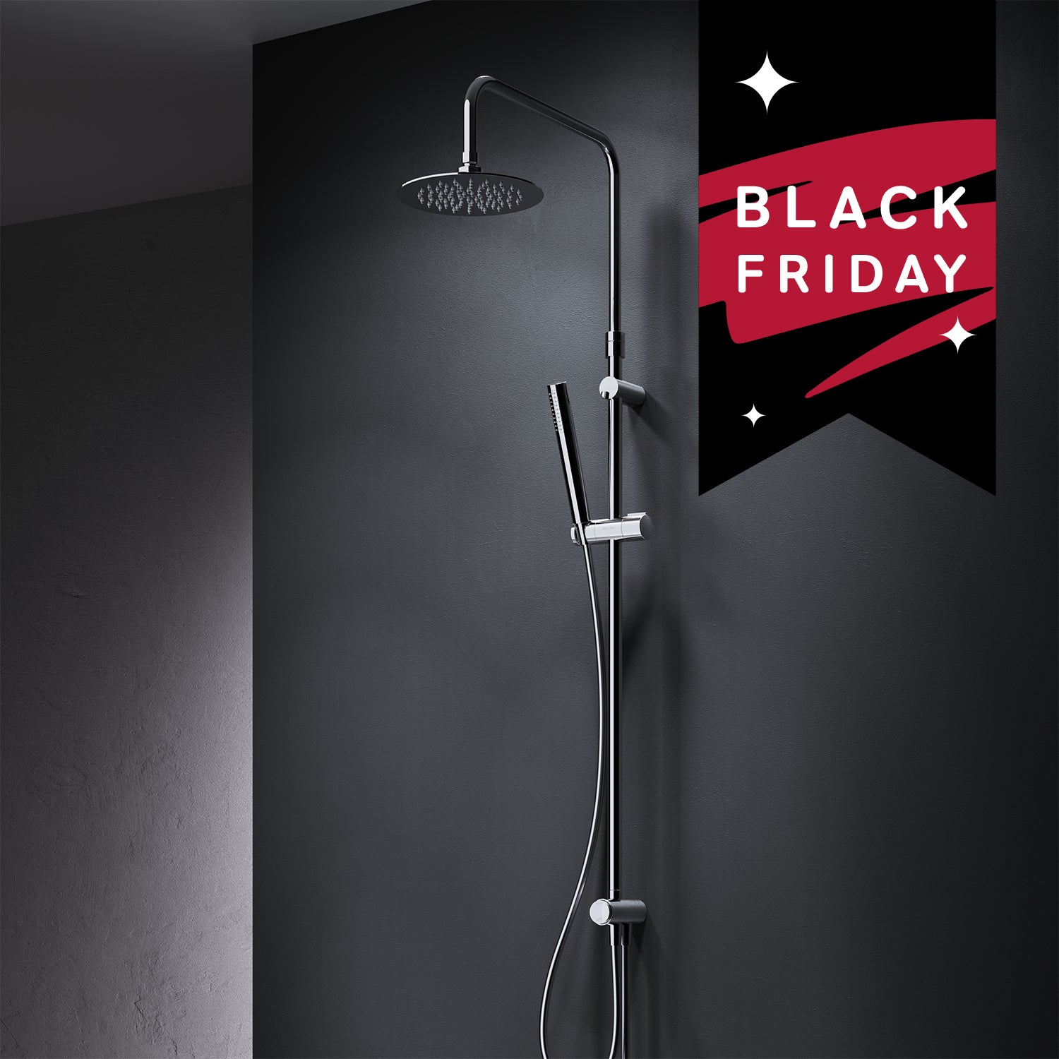 F07PA000 Duschsystem Spike Regendusche set Duschsäule