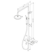 F07PA400 Duschsystem mit Thermostat Armatur Spike Regendusche set Duschsäule ampm-store.de