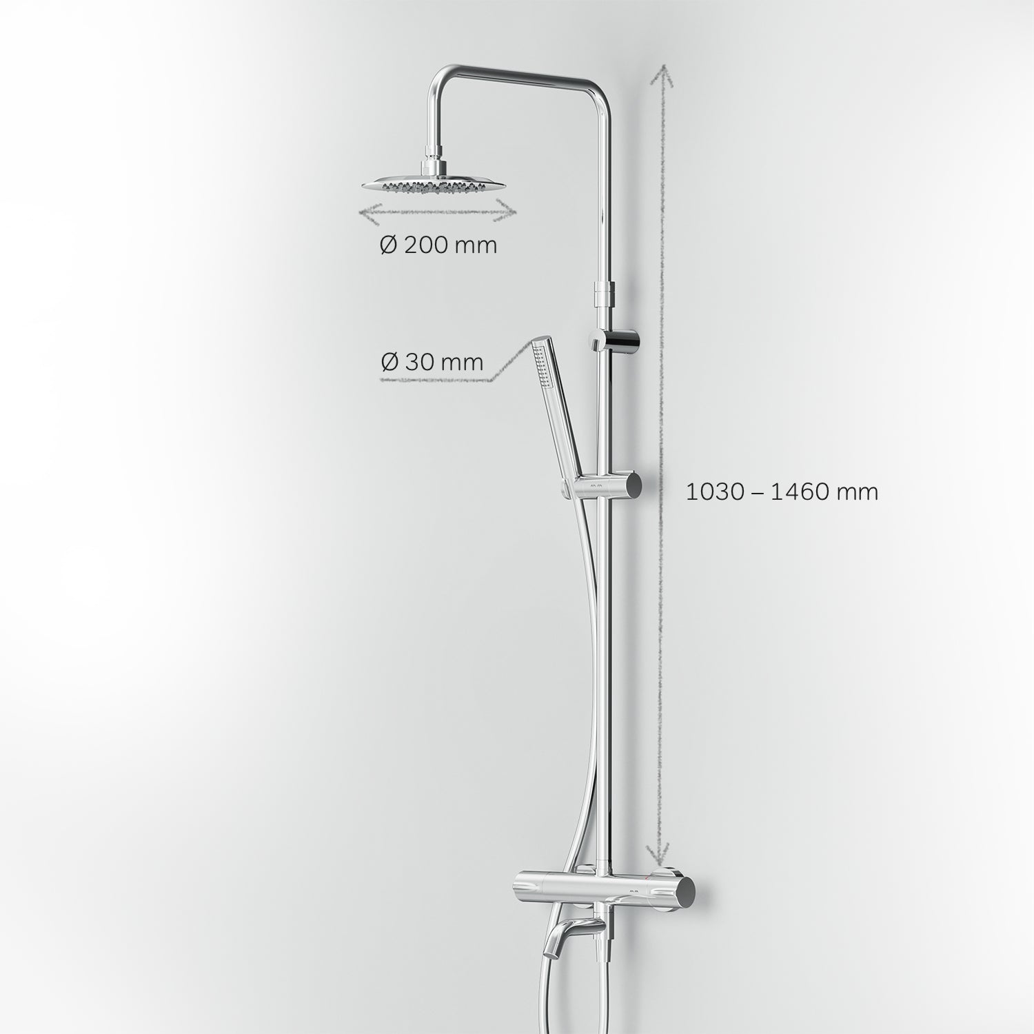 F07PA500 système de douche avec robinet thermostat et entrée de baignoire pic pluie ensemble de douche colonne de douche