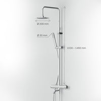 F07PA500 Duschsystem mit Thermostat Armatur und Wanneneinlauf Spike Regendusche set Duschsäule ampm-store.de