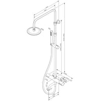 F07PA500 Duschsystem mit Thermostat Armatur und Wanneneinlauf Spike Regendusche set Duschsäule ampm-store.de