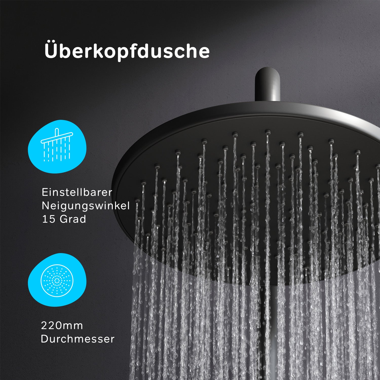 F07TA022 système de douche Hit ensemble de douche à effet de pluie colonne de douche, noir