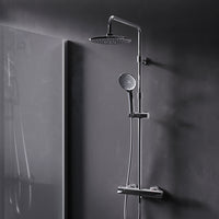 F07TA400 Duschsystem mit Thermostat Duscharmatur Hit Regendusche set Duschsäule ampm-store.de