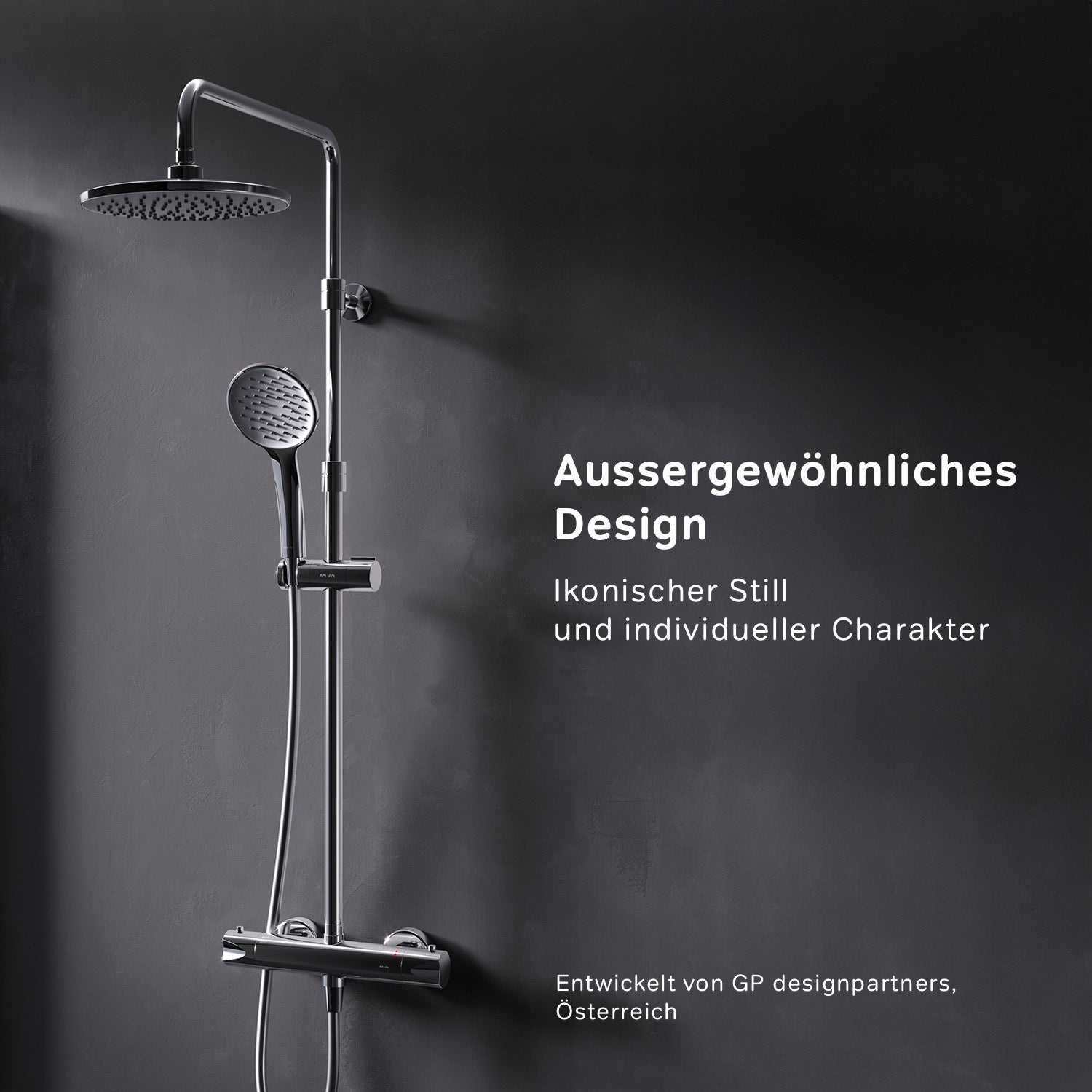 F07TA400 Duschsystem mit Thermostat Duscharmatur Hit Regendusche set Duschsäule ampm-store.de