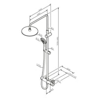 F07TA422 Duschsystem mit Thermostat Duscharmatur Hit Regendusche set Duschsäule, Schwarz ampm-store.de
