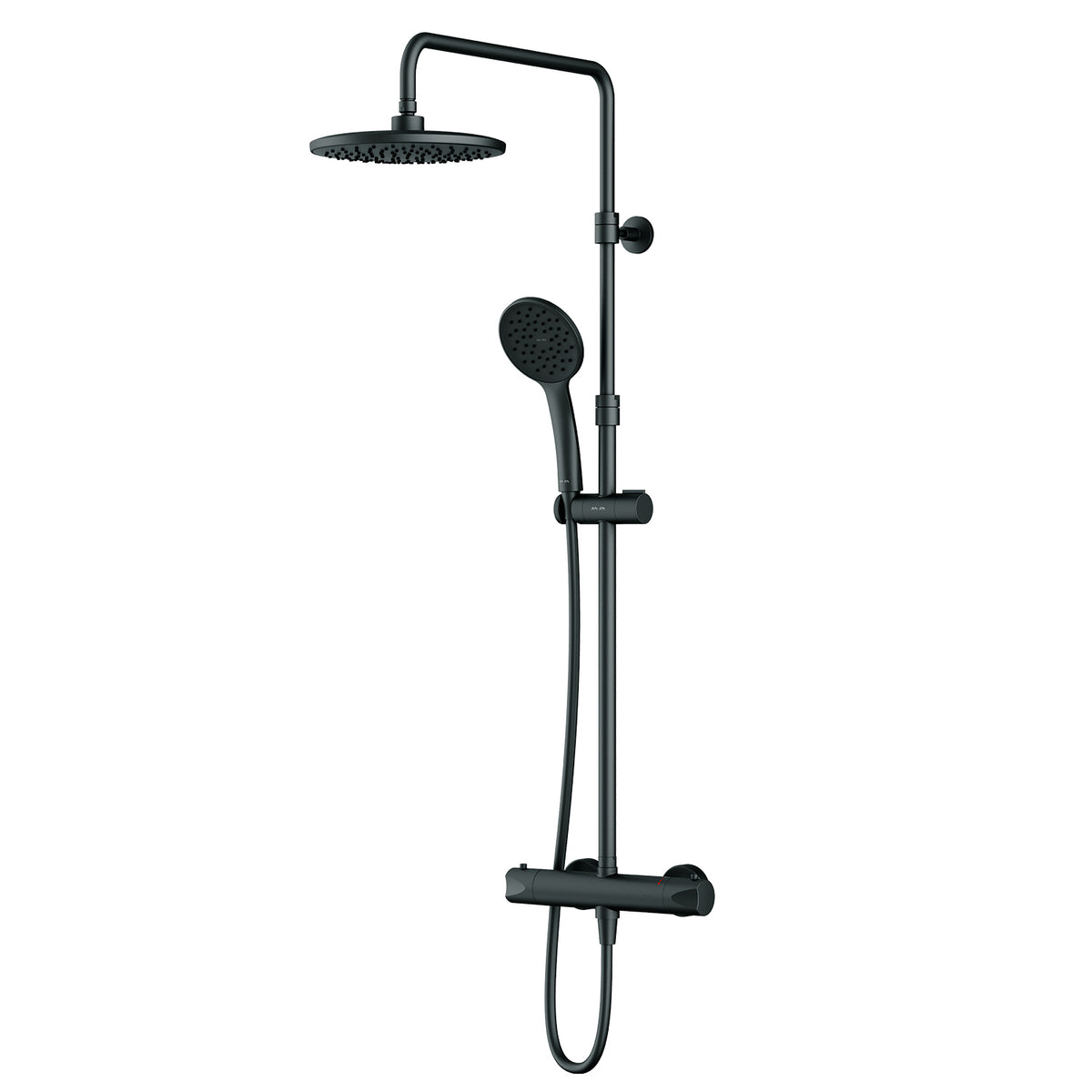 F07TA422 Duschsystem mit Thermostat Duscharmatur Hit Regendusche set Duschsäule, Schwarz ampm-store.de