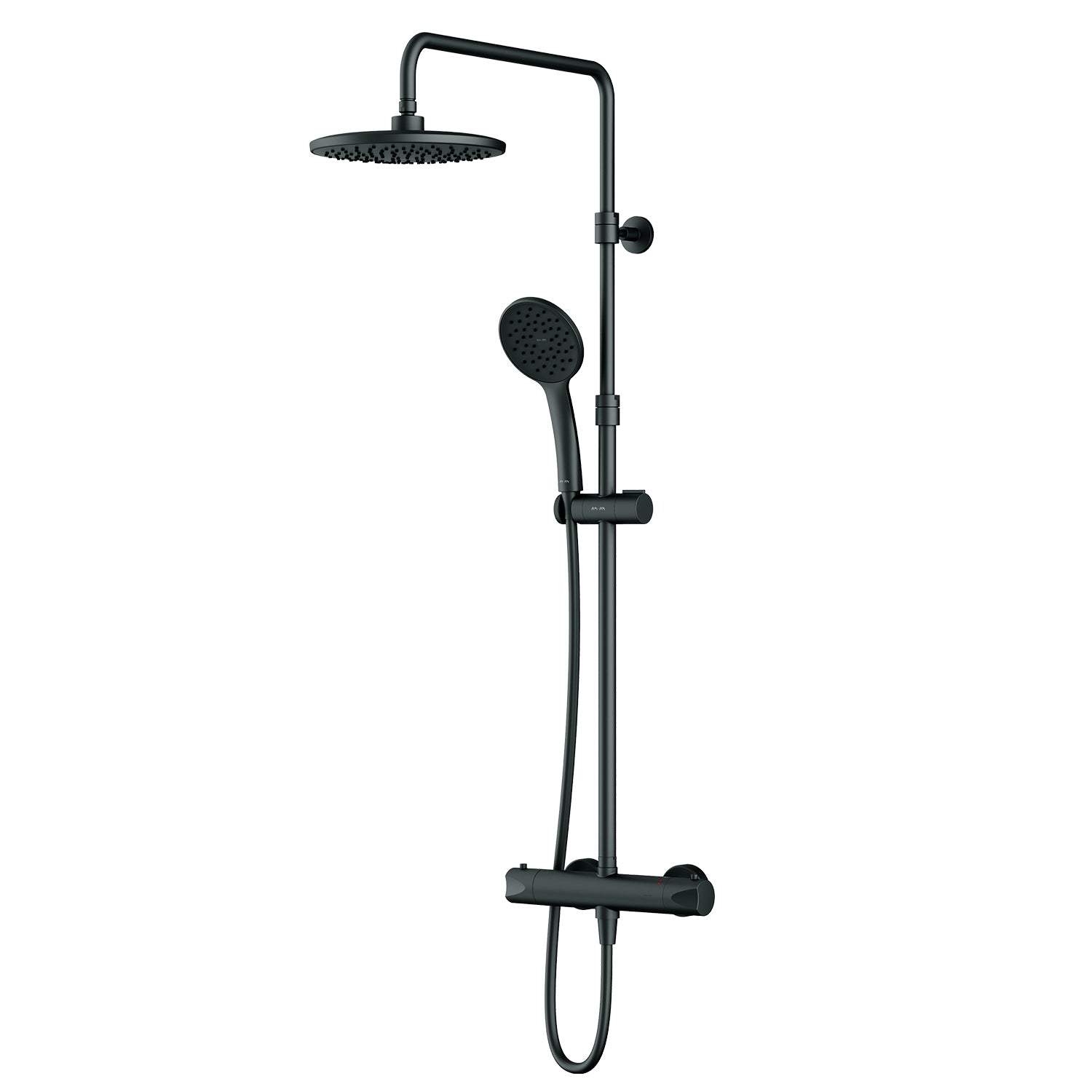 F07TA422 Duschsystem mit Thermostat Duscharmatur Hit Regendusche set Duschsäule, Schwarz ampm-store.de