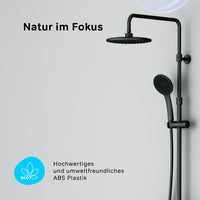 F07TA422 Duschsystem mit Thermostat Duscharmatur Hit Regendusche set Duschsäule, Schwarz ampm-store.de
