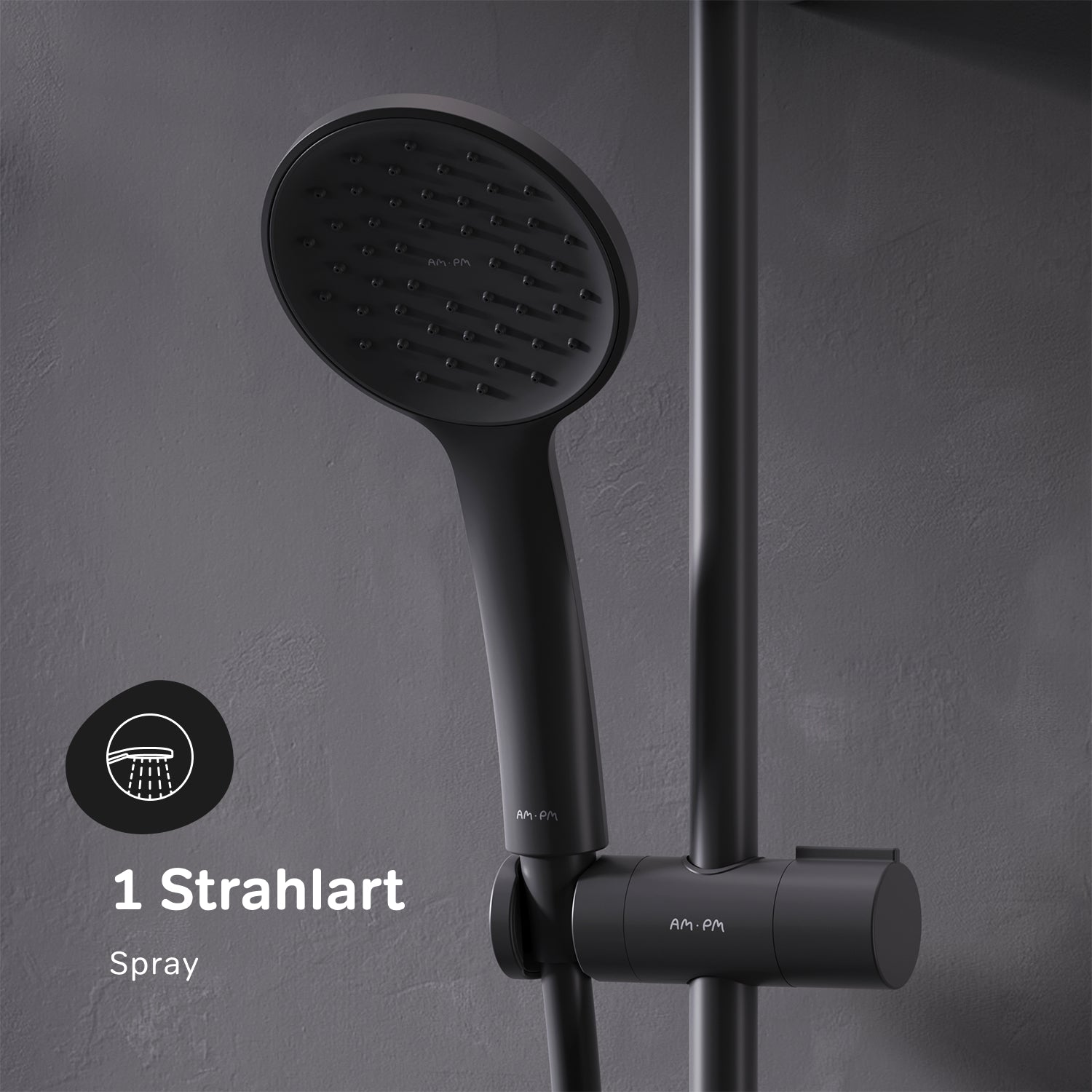 F07TA422 système de douche avec robinetterie thermostatique Hit set de douche à effet pluie colonne de douche, noir
