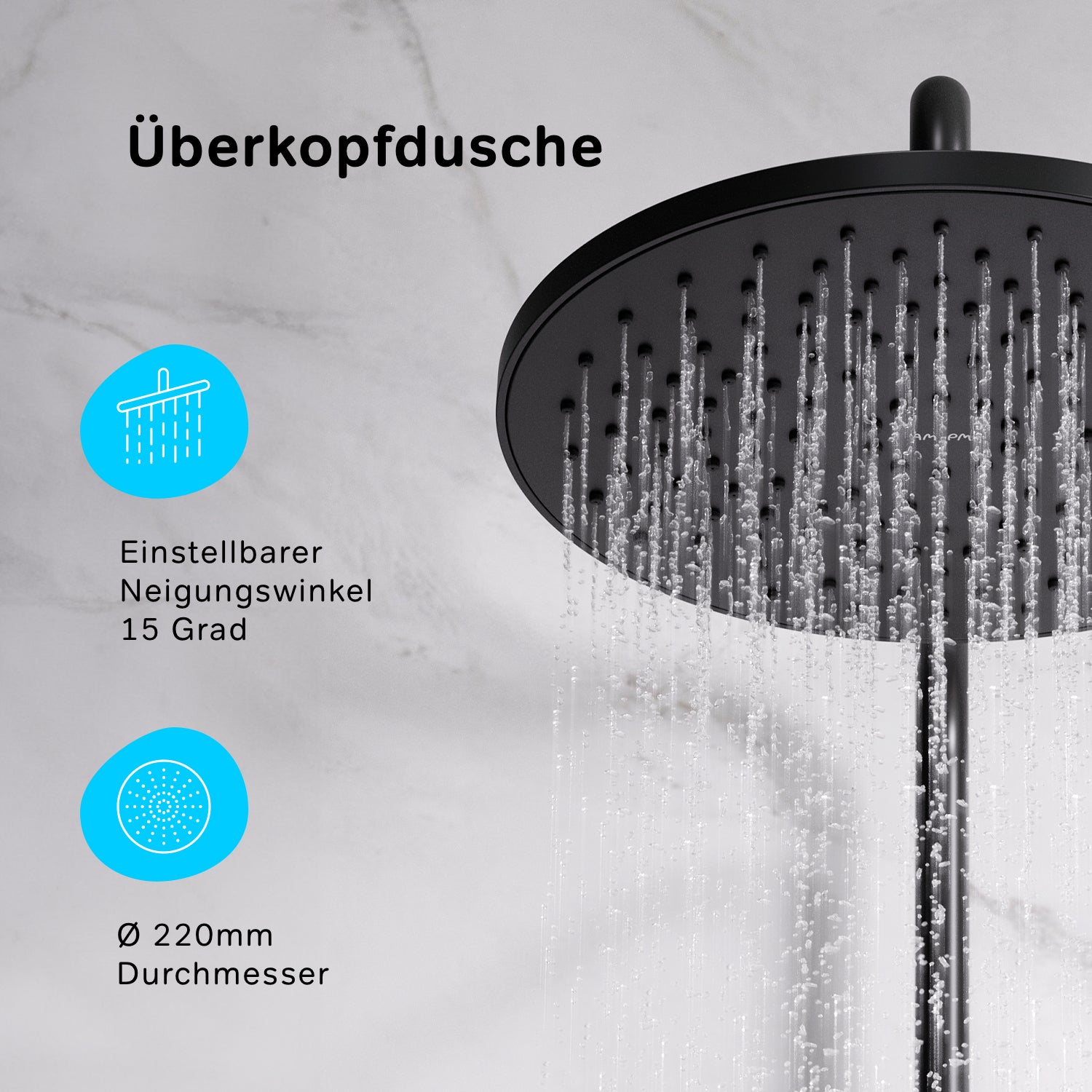 F07TA422 Hit Duschsystem mit Thermostat Duscharmatur, schwarz