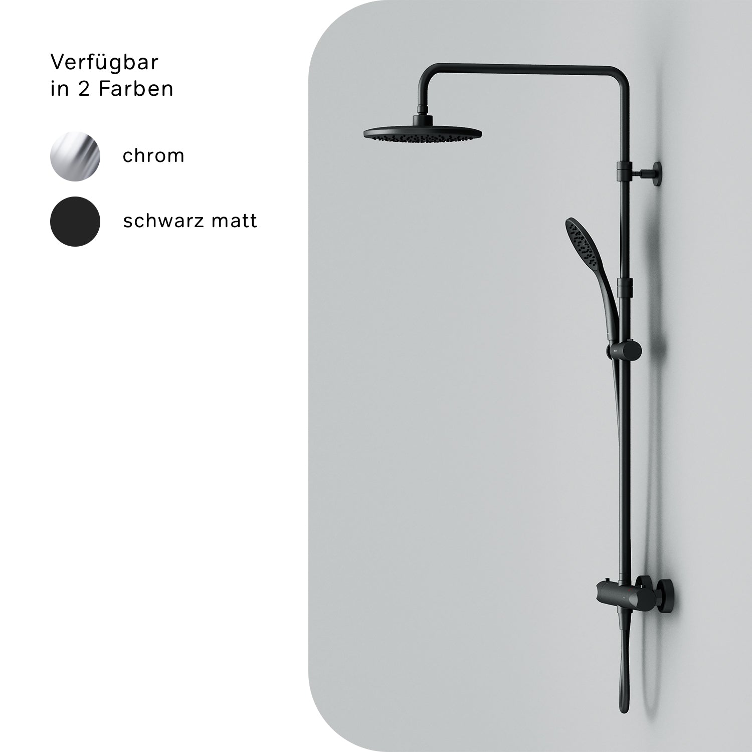 F07TA422 Hit Duschsystem mit Thermostat Duscharmatur, schwarz