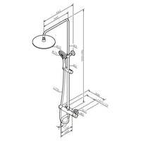 F07TA500 Duschsystem mit Thermostat Armatur und Wanneneinlauf Hit Regendusche set Duschsäule ampm-store.de
