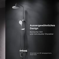 F07TA500 Duschsystem mit Thermostat Armatur und Wanneneinlauf Hit Regendusche set Duschsäule ampm-store.de