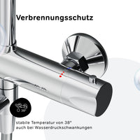 F07TA500 Duschsystem mit Thermostat Armatur und Wanneneinlauf Hit Regendusche set Duschsäule ampm-store.de
