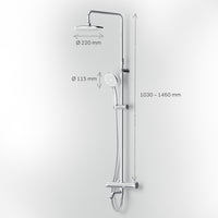 F07TA500 Duschsystem mit Thermostat Armatur und Wanneneinlauf Hit Regendusche set Duschsäule ampm-store.de