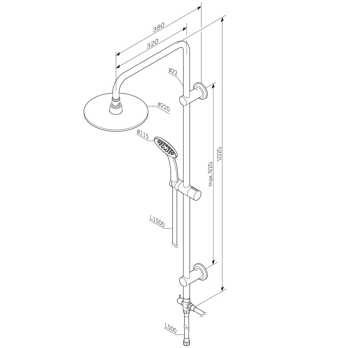 Système de douche à effet pluie–F07TB000