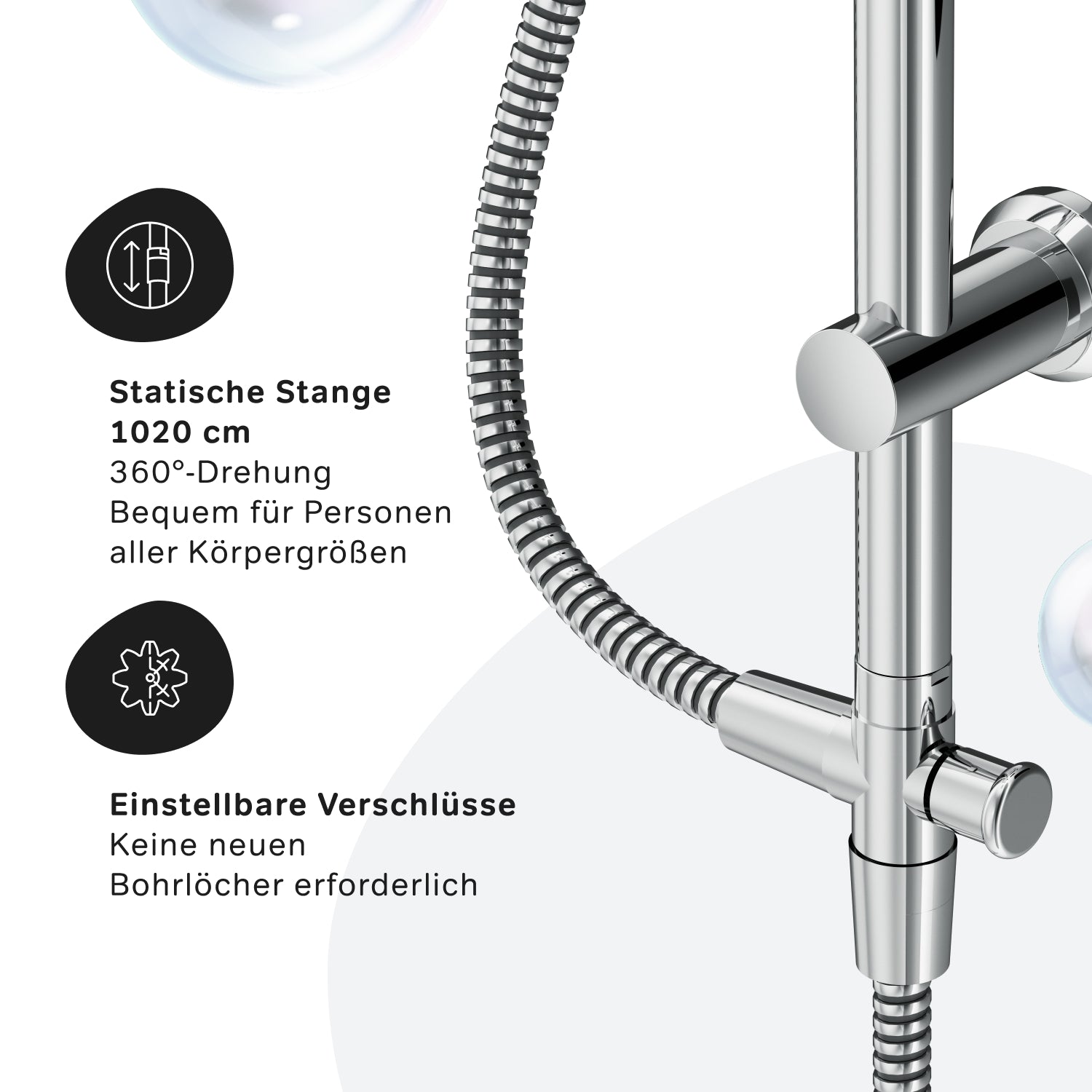 F07TB000 Duschsystem Hit Regendusche set Duschsäule