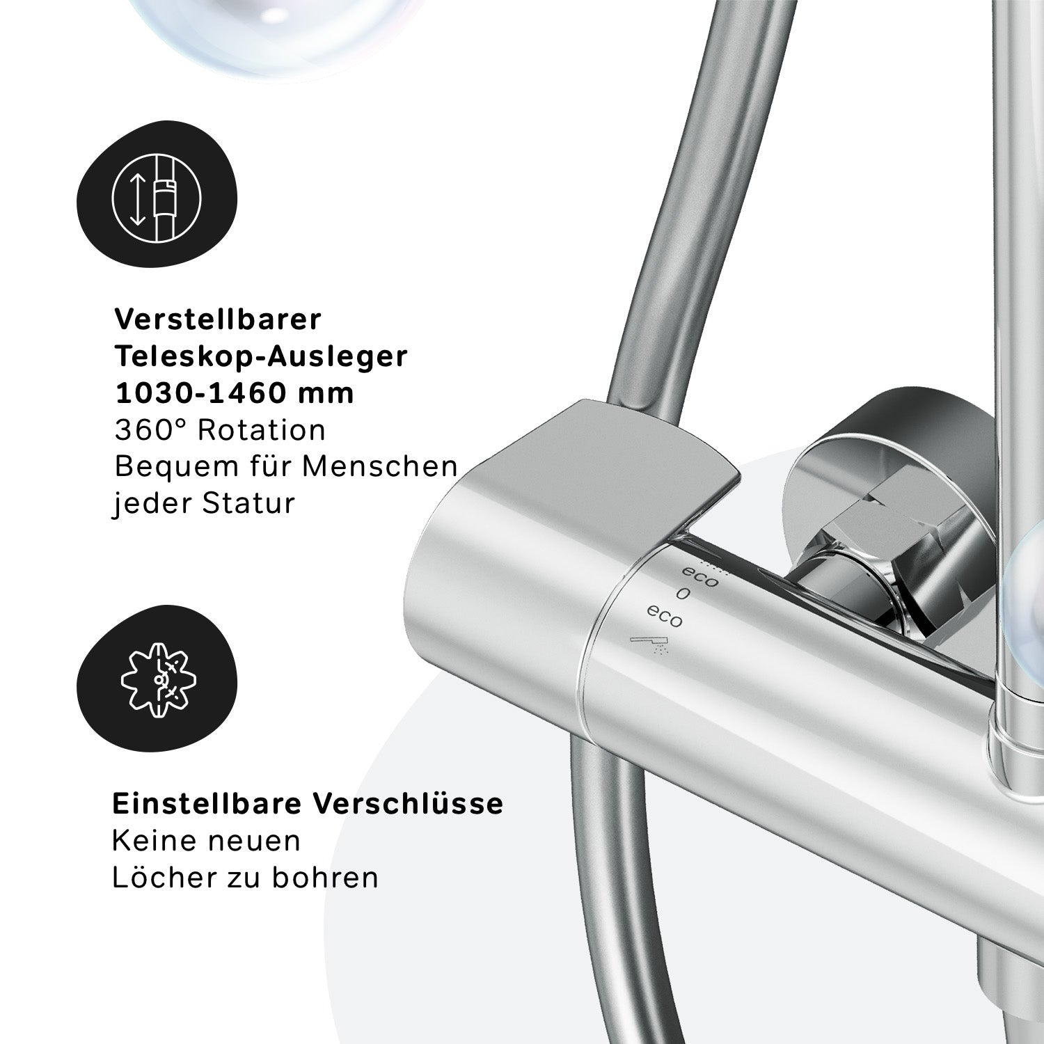 F07XA400 X-Joy Duschsystem mit Thermostat Duscharmatur