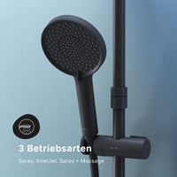 F07XA422 Duschsystem mit Thermostat Duscharmatur X-Joy Regendusche set Duschsäule, Schwarz ampm-store.de