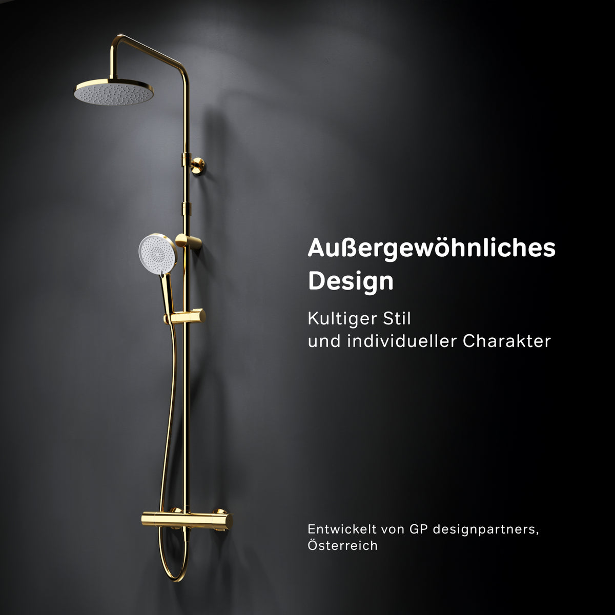 Système de douche X-Joy avec thermostat et douche de pluie, or–F07XA499