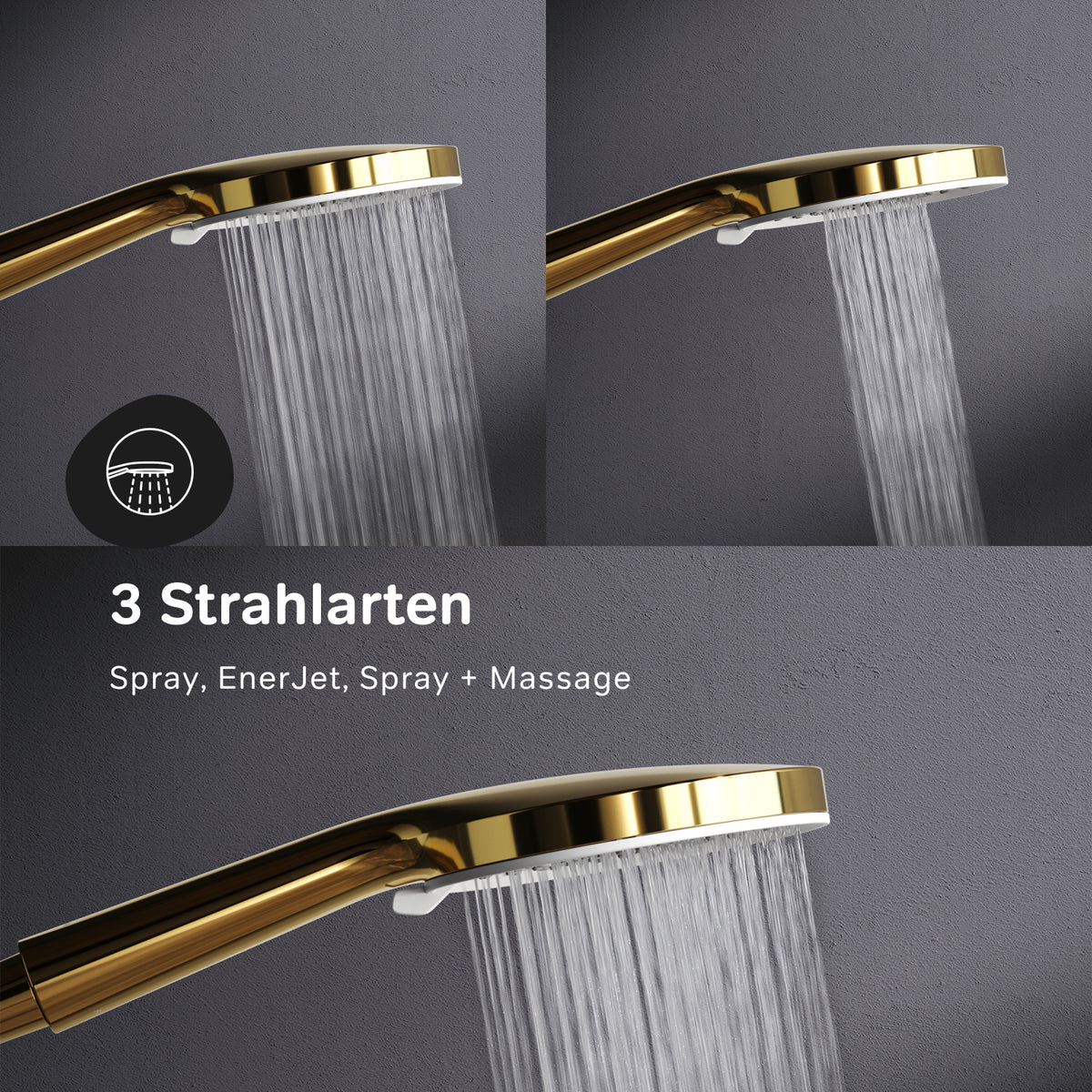 Système de douche X-Joy avec thermostat et douche de pluie, or–F07XA499