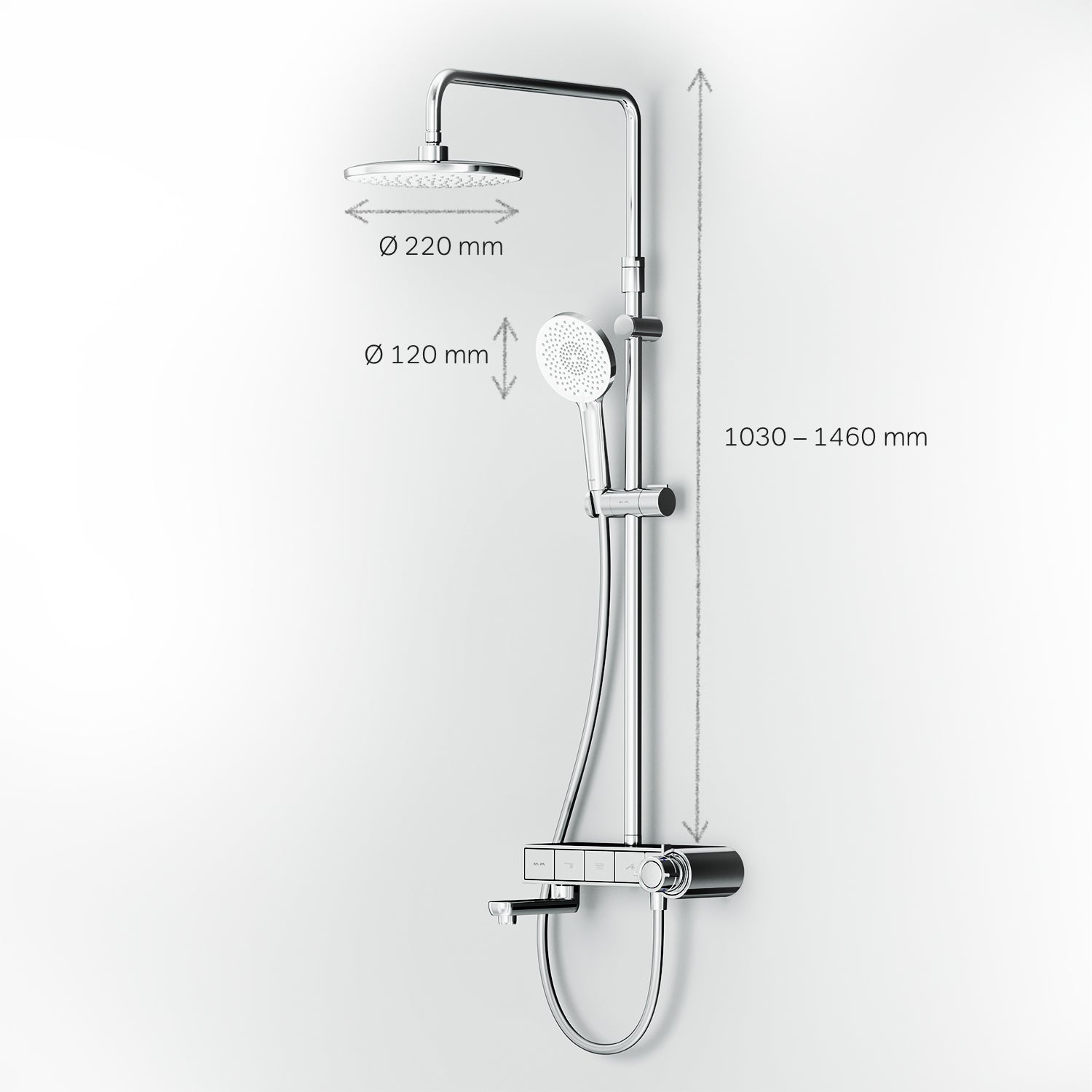 F07XB300 Duschsystem mit Thermostat Duscharmatur X-Joy S Regendusche set Duschsäule