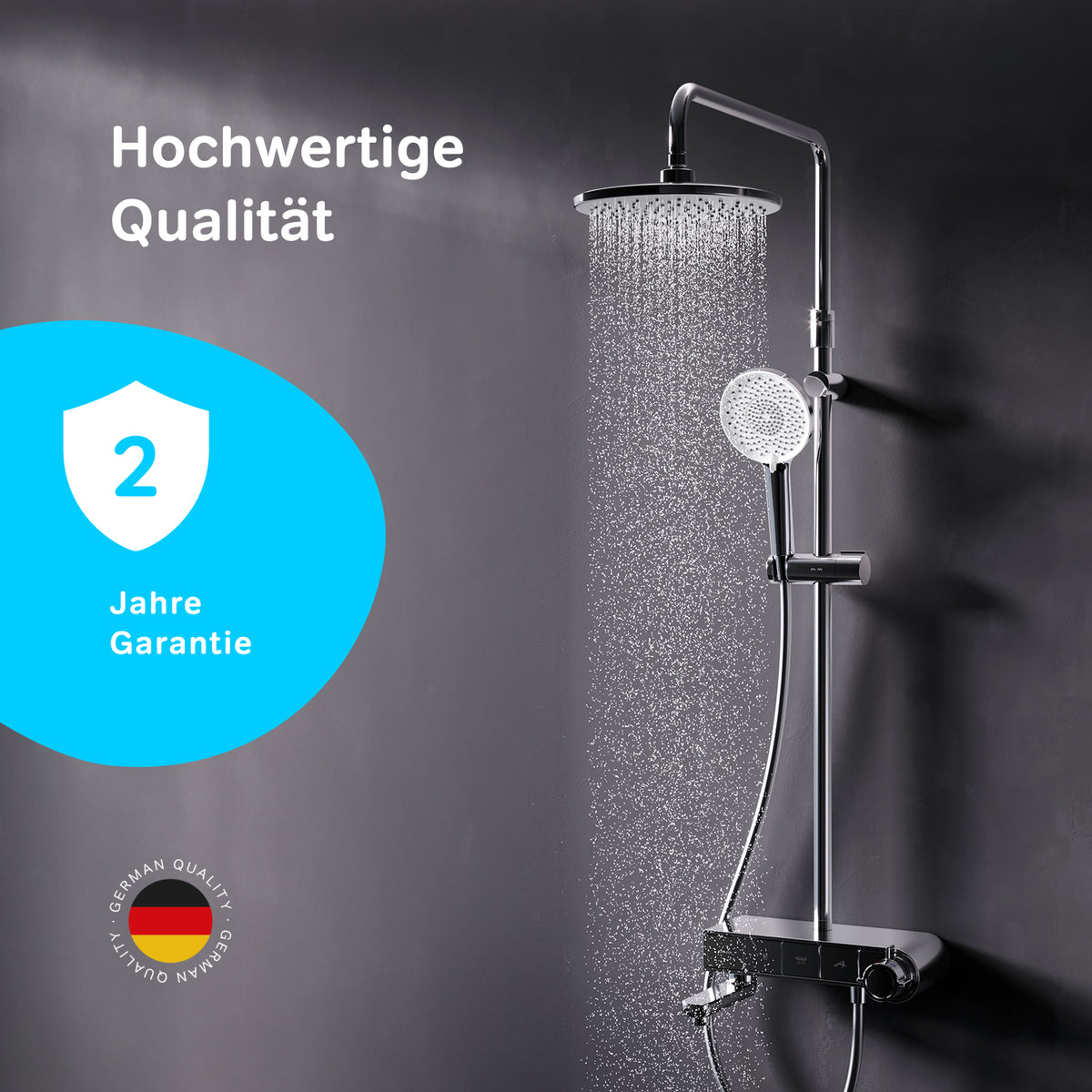 Système de douche X-Joy S avec thermostat et douche à effet pluie–F07XB300