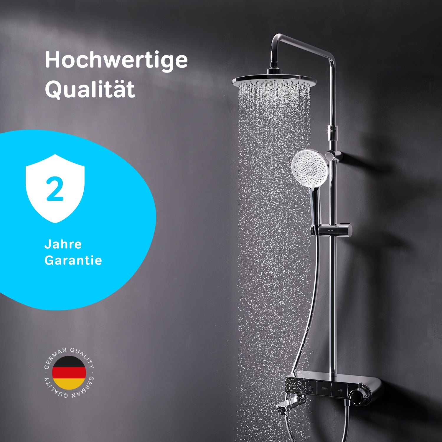 F07XB300 Système de douche avec robinetterie thermostatique X-Joy S Ensemble de douche à effet pluie Colonne de douche