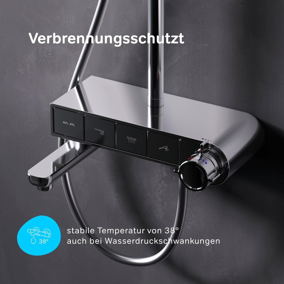 Système de douche X-Joy S avec thermostat et douche à effet pluie–F07XB300