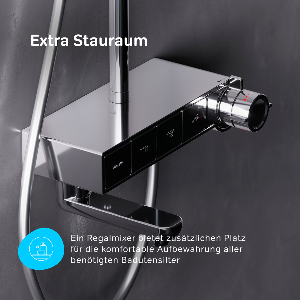 Système de douche X-Joy S avec thermostat et douche à effet pluie–F07XB300