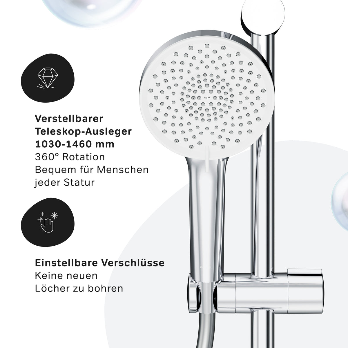 Système de douche X-Joy S avec thermostat et douche à effet pluie–F07XB300