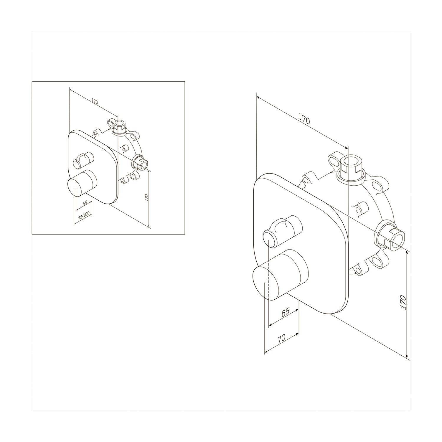 F3085500 Sensation Unterputz Thermostat Wannen- Brausearmatur | Online Store von AM.PM