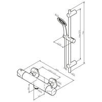 F428TA46 Hit Armaturen-Set: Thermostat Duscharmatur und Duschset, schwarz ampm-store.de