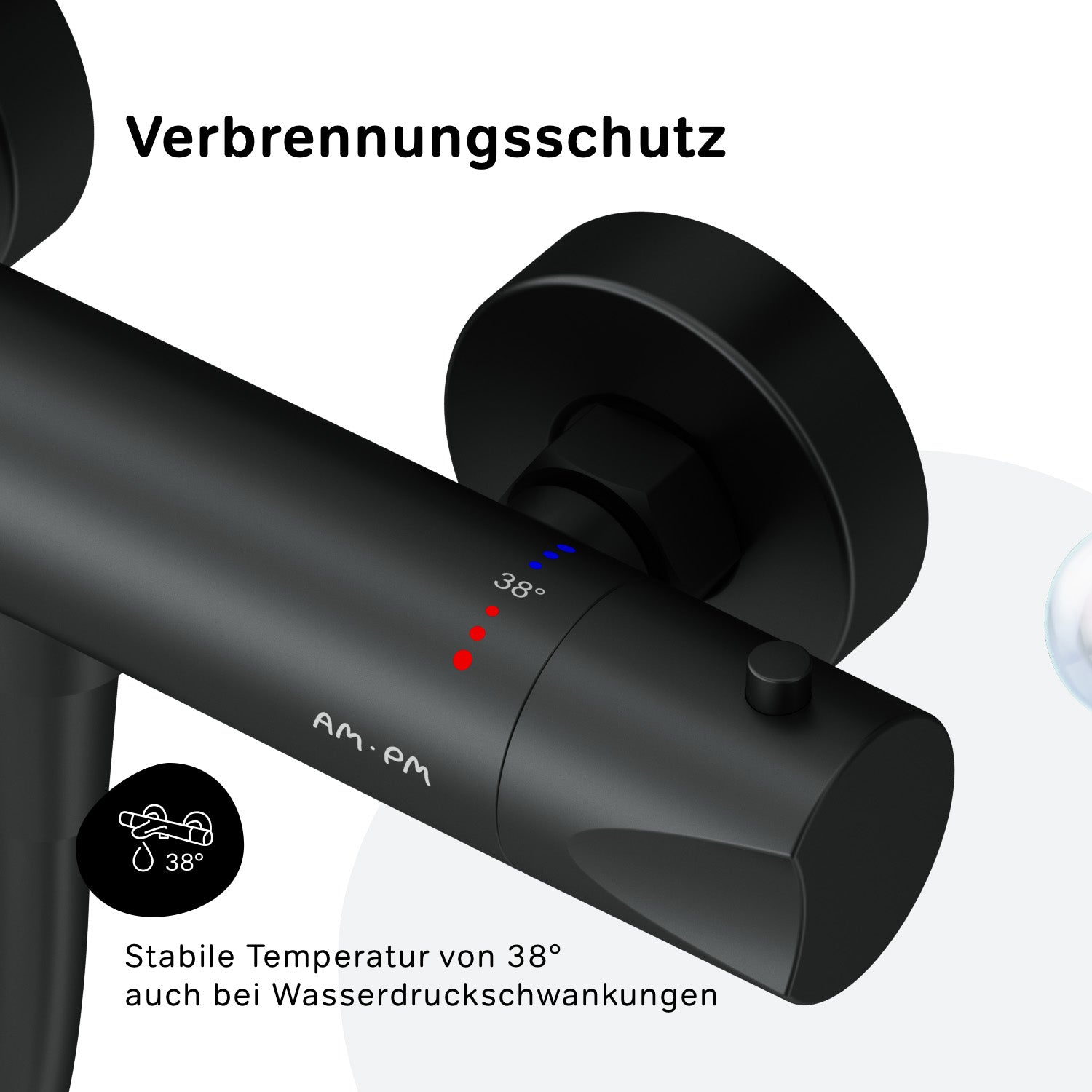 F428TA46 Hit Armaturen-Set: Thermostat Duscharmatur und Duschset, schwarz ampm-store.de
