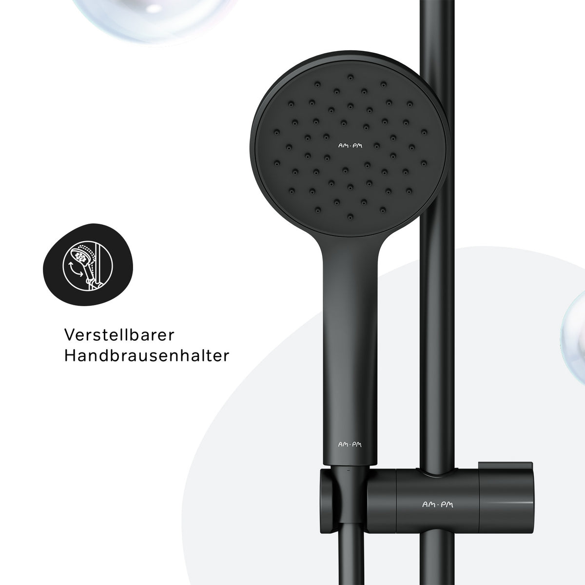 F428TA46 Hit Armaturen-Set: Thermostat Duscharmatur und Duschset, schwarz ampm-store.de