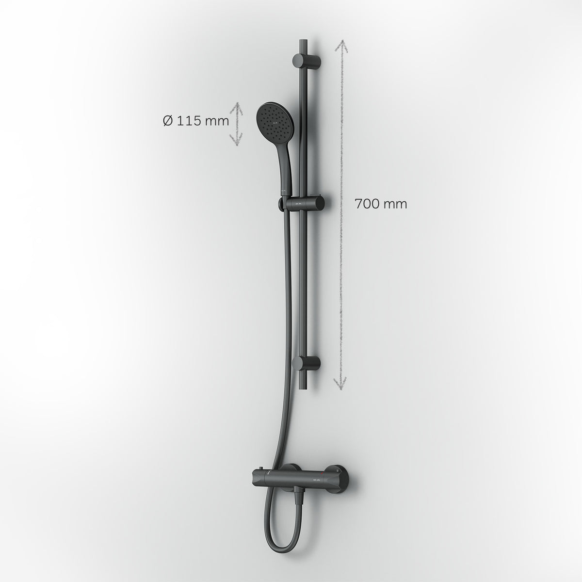 F428TA46 Hit Armaturen-Set: Thermostat Duscharmatur und Duschset, schwarz ampm-store.de
