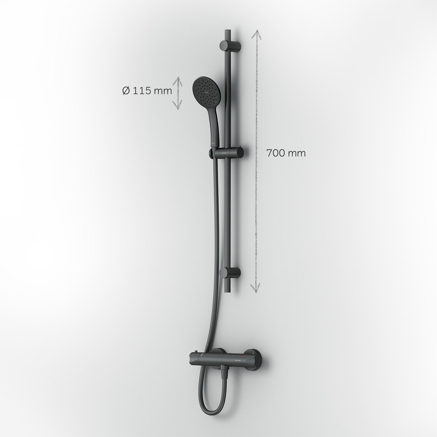 F428TA46 Hit Armaturen-Set: Thermostat Duscharmatur und Duschset, schwarz ampm-store.de