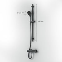 F428TA46 Hit Armaturen-Set: Thermostat Duscharmatur und Duschset, schwarz ampm-store.de