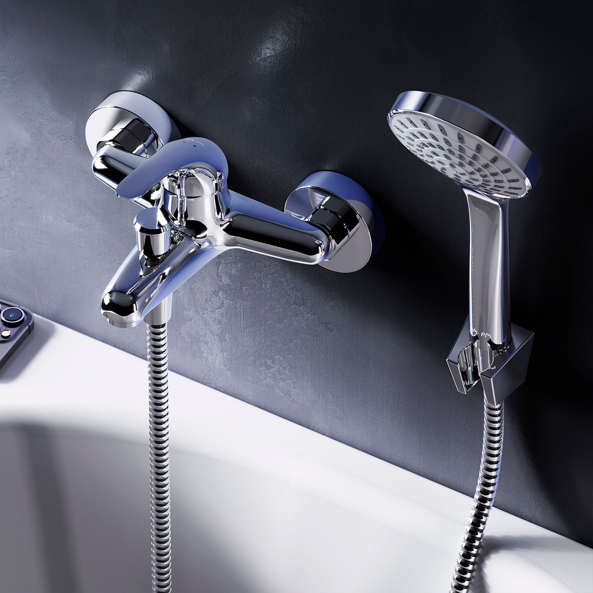 Robinet de baignoire avec douchette et support–F8315000