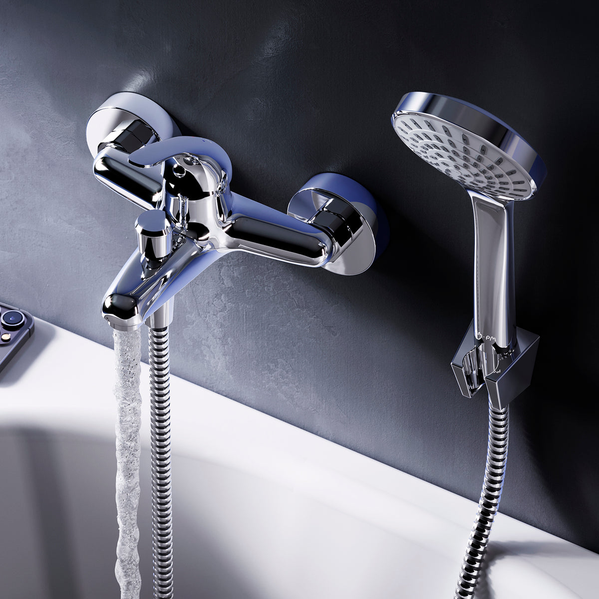 Robinet de baignoire avec douchette et support–F8315000