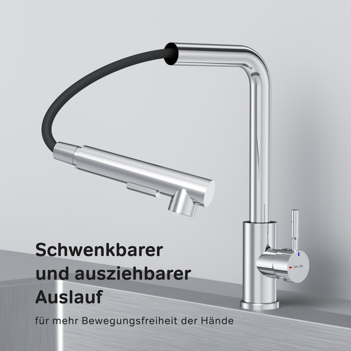 Robinet de cuisine X-Joy S avec bec pivotant et extensible–F85B05500