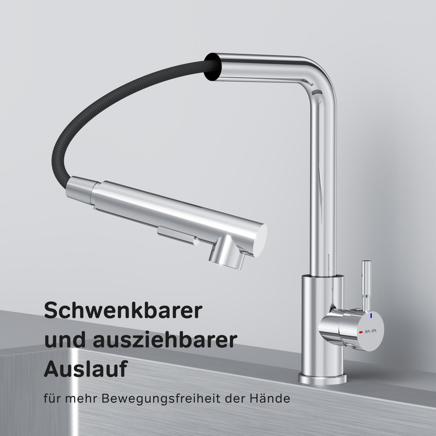 Robinet de cuisine X-Joy F85B05500 S Robinet d'évier de cuisine, mitigeur monocommande